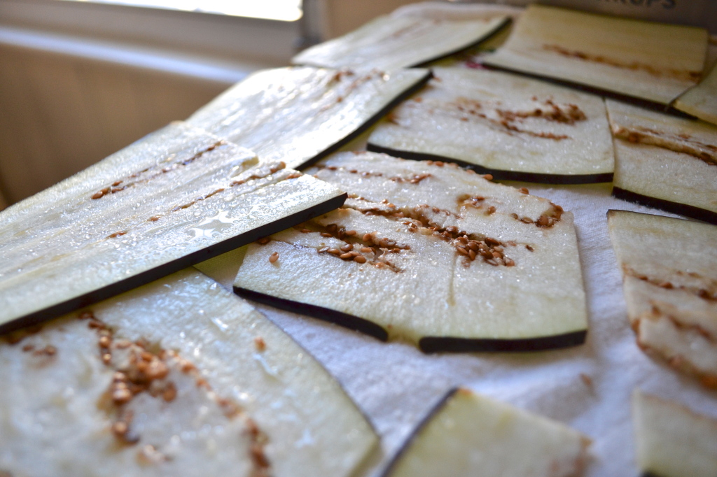 Sliced eggplant
