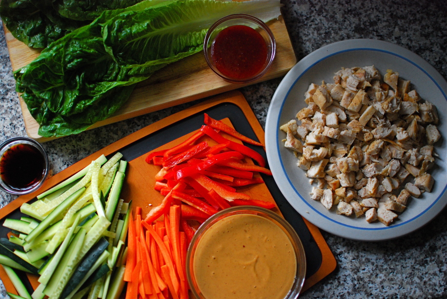 Lettuce Wraps with Amazing Peanut Sauce – The Newlywed Chefs