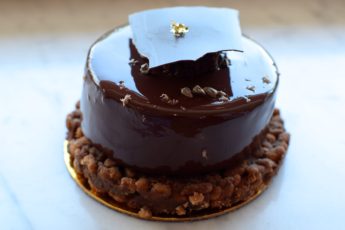 Sambava: chocolate mousse, vanilla bean crème brulée, crispy hazelnut praline