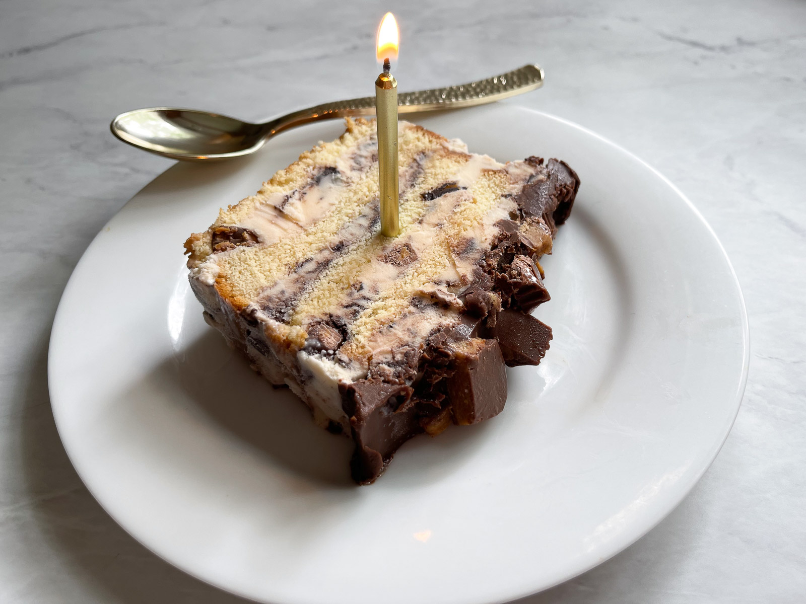 Ice Cream Cake with Spoon